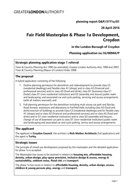 Fair Field Masterplan & Phase 1A Development, Croydon
