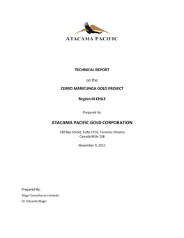 Atacama Pacific Gold Corporation