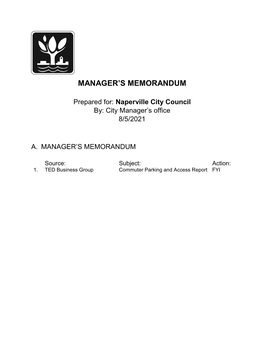 Manager's Memorandum