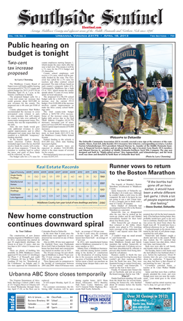 New Home Construction Continues Downward Spiral Public Hearing On