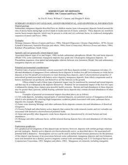 SEDIMENTARY MN DEPOSITS (MODEL 34B; Cannon and Force, 1986)