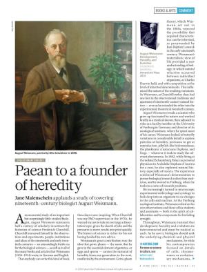 Paean to a Founder of Heredity