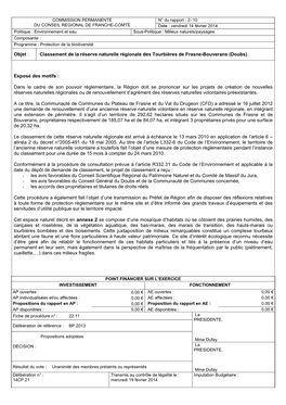 Objet : Classement De La Réserve Naturelle Régionale Des Tourbières De Frasne-Bouverans (Doubs)