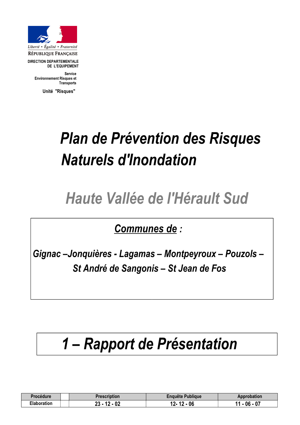 Plan De Prévention Des Risques Naturels D'inondation Haute Vallée