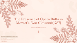 Opera Buffa in Mozart's Don Giovanni