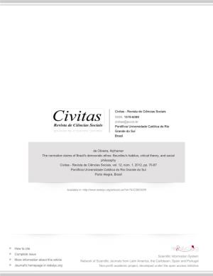 Bourdieu's Habitus, Critical Theory, and Social Philosophy Civitas - Revista De Ciências Sociais, Vol