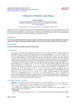 S-Injective Modules and Rings