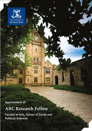 ARC Research Fellow Faculty of Arts, School of Social and Political Sciences