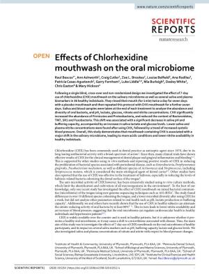 Effects of Chlorhexidine Mouthwash on the Oral Microbiome