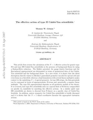 The Effective Action of Type II Calabi-Yau Orientifolds