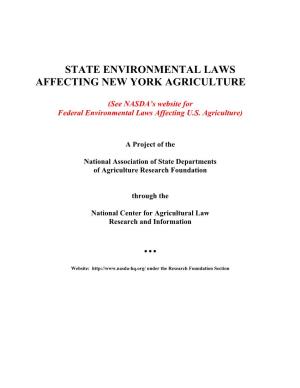 State Environmental Laws Affecting New York Agriculture