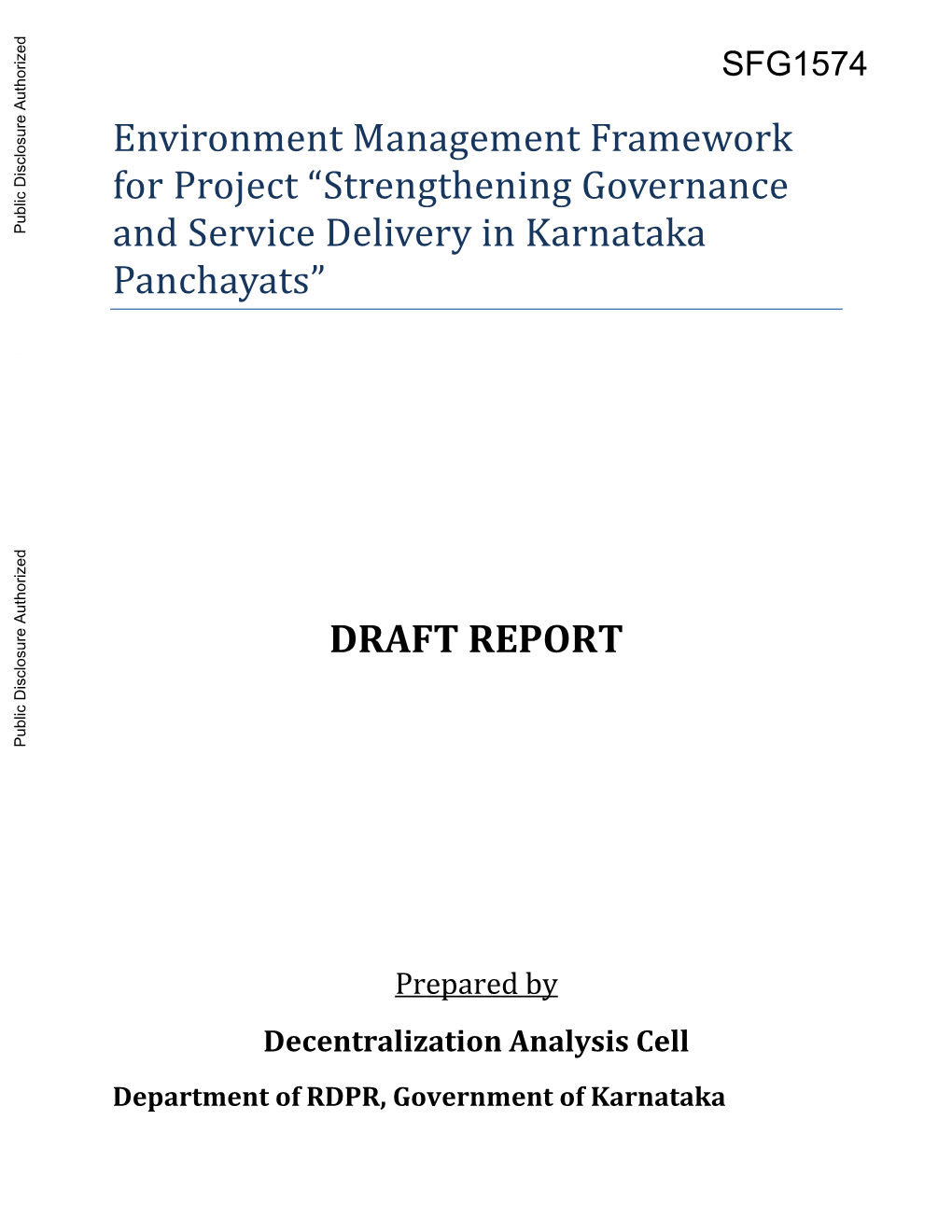 Decentralization Analysis Cell Department of RDPR, Government