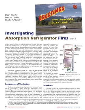 Investigating Absorption Refrigerator Fires (Part I)