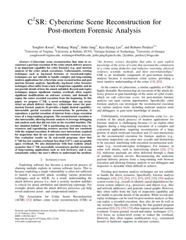 Cybercrime Scene Reconstruction for Post-Mortem Forensic Analysis