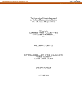 The Congressional Hispanic Caucus and the Coalitional Representation of Latinxs in the U.S