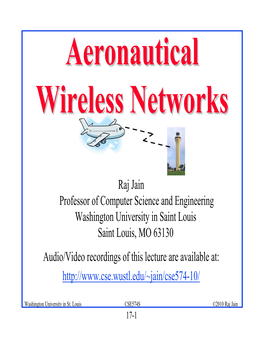 Aeronautical Wireless Networks