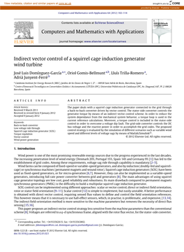 Indirect Vector Control of a Squirrel Cage Induction Generator Wind Turbine