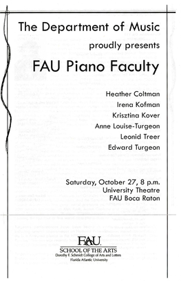 FAU Piano Faculty