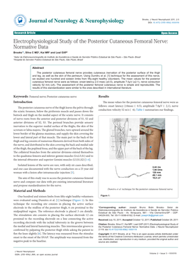 Electrophysiological Study of the Posterior Cutaneous Femoral Nerve