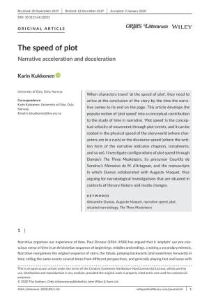 The Speed of Plot Narrative Acceleration and Deceleration
