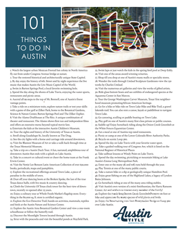 101 Things to Do in Austin