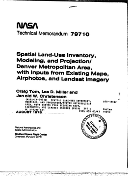 Technicalmemorandum79710 Spatial Land-Use Inventory, Modeling, And