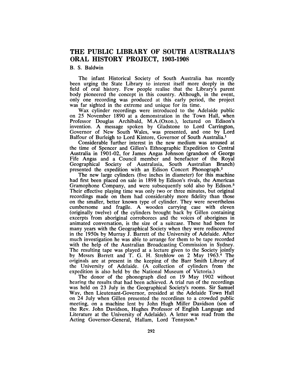 The Public Library of South Australia's Oral History Project, 1903-1908 B