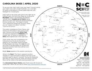 April 2020 Star Map for North Carolina Skies