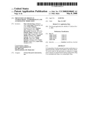 (12) Patent Application Publication (10) Pub. No.: US 2008/0108602 A1 Nagy Et Al