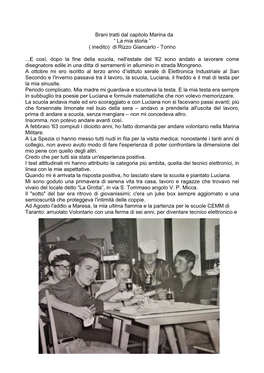 “ La Mia Storia “ ( Inedito) Di Rizzo Giancarlo - Torino