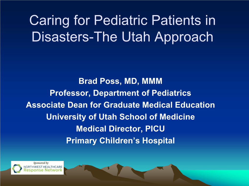 Caring for Pediatric Patients in Disasters, Poss