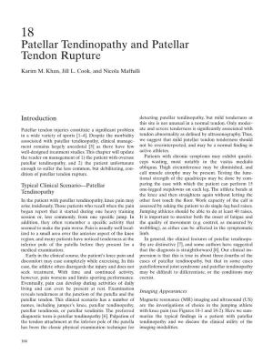 Patellar Tendinopathy and Patellar Tendon Rupture