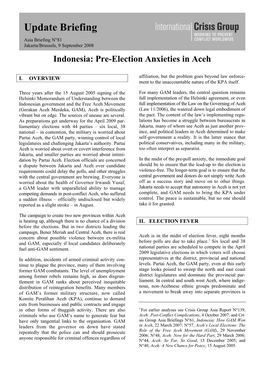 Indonesia: Pre-Election Anxieties in Aceh