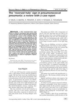 The “Reversed Halo” Sign in Pneumonococcal Pneumonia: a Review with a Case Report