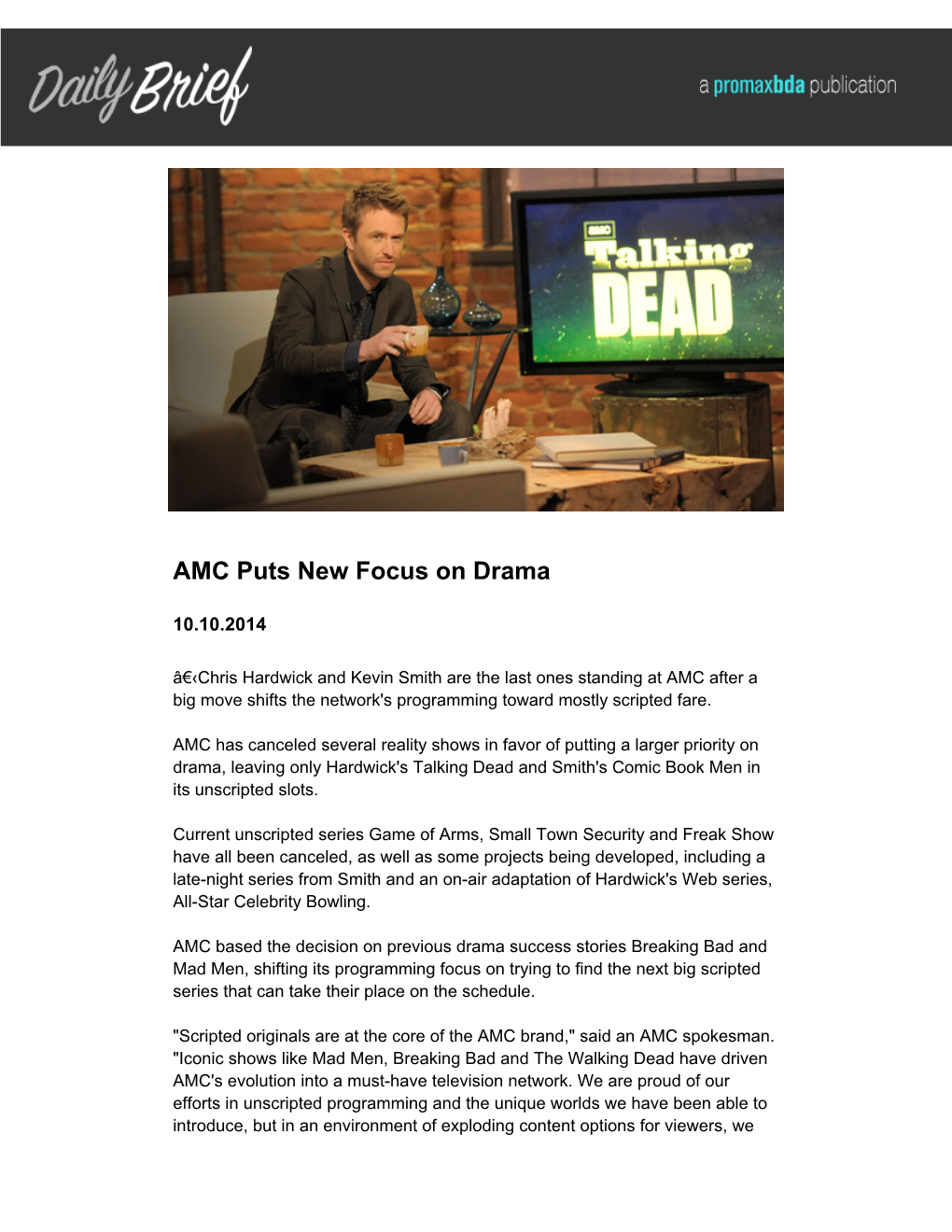 AMC Puts New Focus on Drama