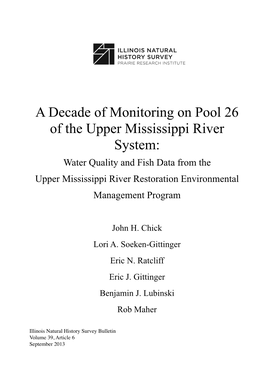 A Decade of Monitoring on Pool 26 of the Upper Mississippi River System
