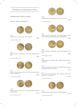 Third Session, Commencing at 2.30 Pm AUSTRALIAN GOLD COINS