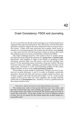 Crash Consistency: FSCK and Journaling