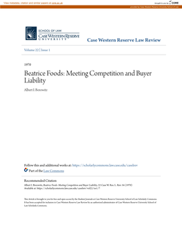 Meeting Competition and Buyer Liability Albert I