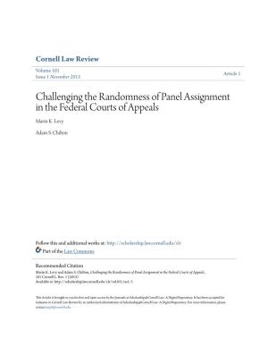 Challenging the Randomness of Panel Assignment in the Federal Courts of Appeals Marin K