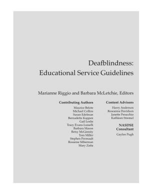 Deafblindness: Educational Service Guidelines