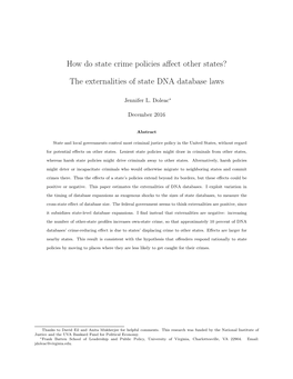 How Do State Crime Policies Affect Other States? the Externalities Of