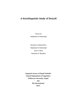 A Sociolinguistic Study of Dotyali
