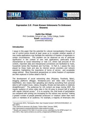 Espression 2.0 : from Known Unknowns to Unknown Knowns