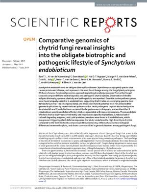 Comparative Genomics of Chytrid Fungi Reveal Insights Into the Obligate