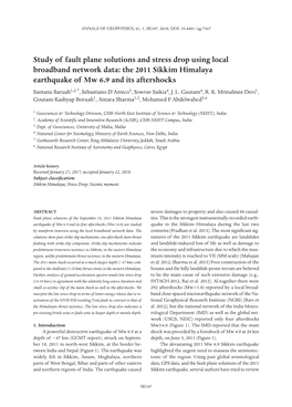 Study of Fault Plane Solutions and Stress Drop Using Local Broadband Network Data: the 2011 Sikkim Himalaya Earthquake of Mw 6.9 and Its Aftershocks