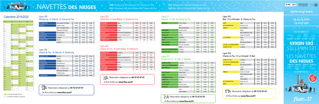 Navettes Des Neiges Horaires 2019-2020