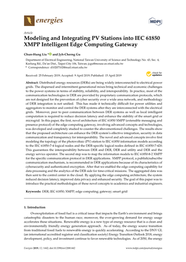 Modeling and Integrating PV Stations Into IEC 61850 XMPP Intelligent Edge Computing Gateway