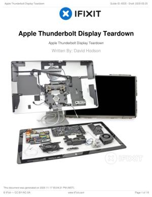 Apple Thunderbolt Display Teardown Guide ID: 6525 - Draft: 2020-05-25