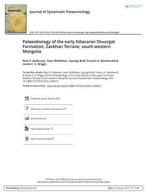 Palaeobiology of the Early Ediacaran Shuurgat Formation, Zavkhan Terrane, South-Western Mongolia